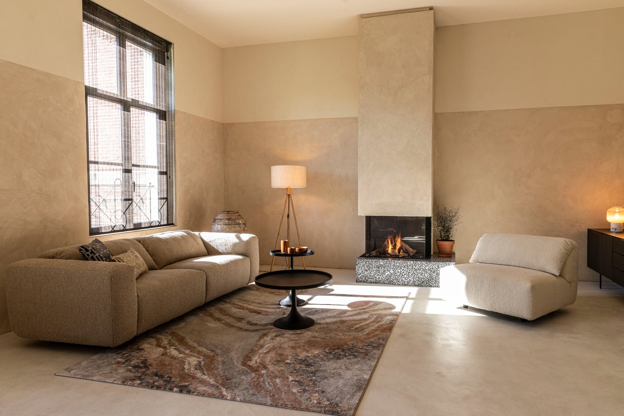 Zuiver Solar Grey/Terra Rectangle Rug 200x290